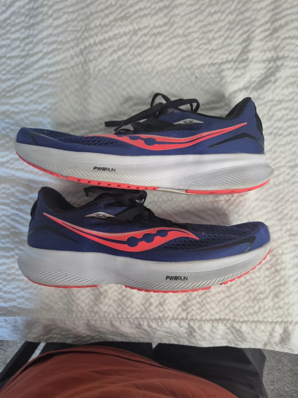 Saucony Ride 15 Mens Size 11.5W Running Shoes S20730-16 Wide Blue Pink Orange